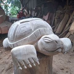 Skildpadde til legepladsen træskulptur